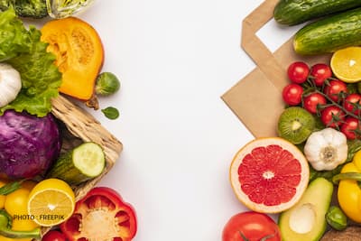 Photo représentant des fruits et légumes